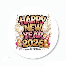 HAPPY NEW YEAR 2026 PARTY FAVORS LABELS SCRAPBOOK STICKERS ENVELOPE SEALS