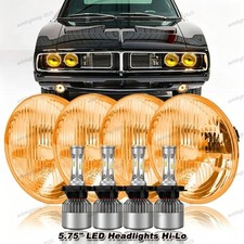 4pcs 5.75 5-34 Inch Led Headlights High Low Beam Fit Dodge Charger Monaco 4pcs 5.75 5-34 Inch Led Headlights High Low Beam Fit Dodge Charger Monaco