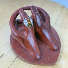 Vintage Sterling Silver V-8 Valerio Polish Amber Ring Old World Modernist Design