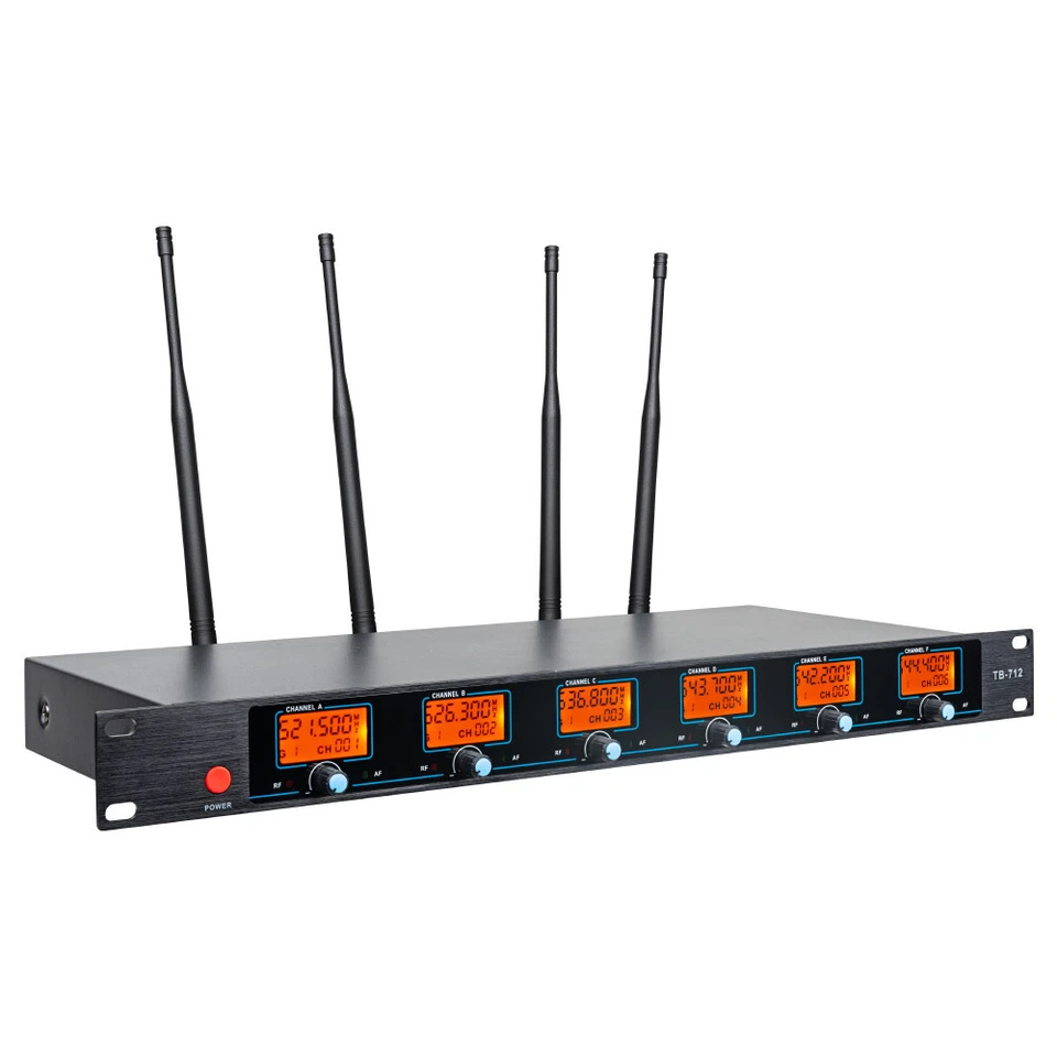 Wireless Microphone System UHF 6 Handheld Metal Dynamic Mic Church KTV School - Image 4 of 4