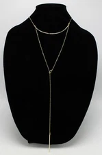 New French Connection Womens Layered Bar Lariat Necklace $38 Tags #FC13