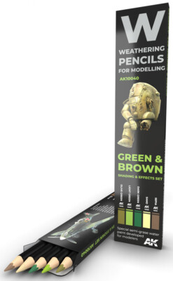 Aquarell Pencils Set Bleistift Green And Brown Tarnt Ak10040 Ak Interactive