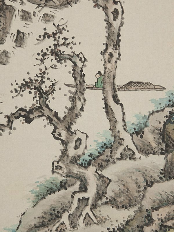 LANDSCAPE JAPANESE PAINTING HANGING SCROLL JAPAN ANTIQUE OLD