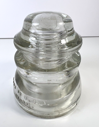 Vtg Glass Insulator Hemingray No 45 Embossed Clear Made In USA