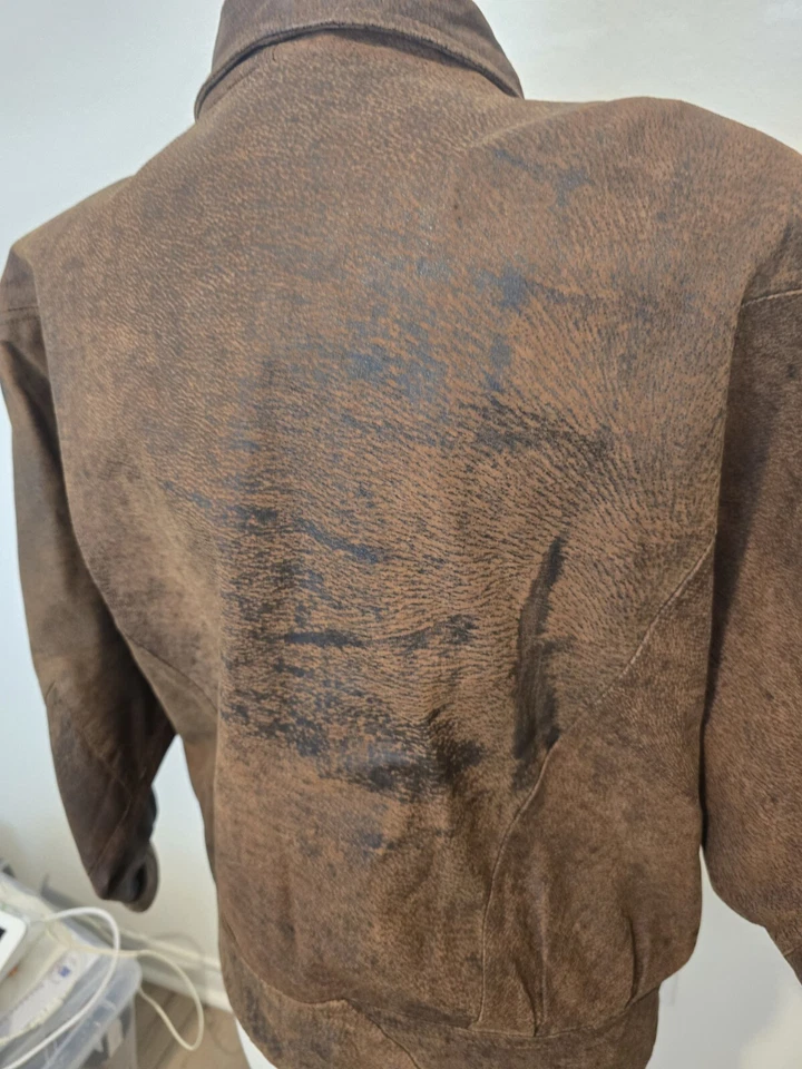 Chaqueta de cuero genuino BB Dakota marrón para mujer mediana Corea Foto 3 de 4