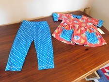 Handmade Toddler Outfit Blue Polka Dot Knit 12-18 Month