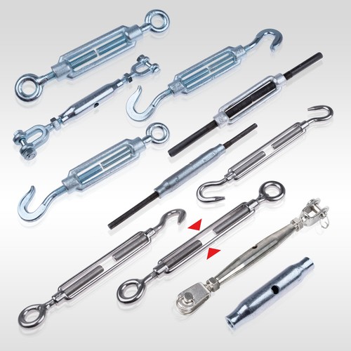 Spannschloss Seilspanner Spannschraube Spannschlösser Haken Öse Schäkel Gabel - Bild 16 von 19