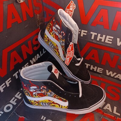 Vans Sk8-Hi Santa Flame Suede Canvas Black Men display picture 1