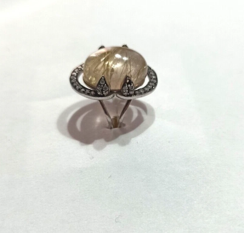 Anello in argento 925 e quarzo rutilato - Immagine 4 di 4