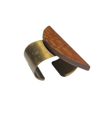Anthro ANTHROPOLOGIE WOOD CUFF BRACELET CRESCENT ART DECO SOPHIE MONET