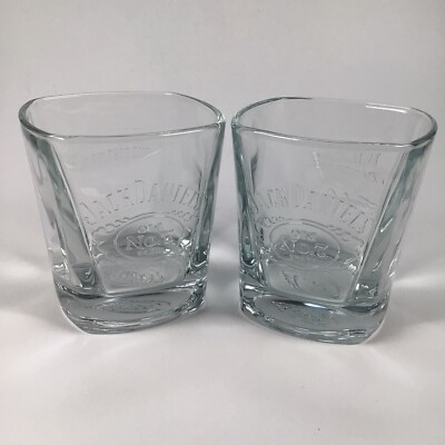 Set of 2 -Jack Daniels Old No 7 Tennessee Whiskey Lowball Rocks Glass with Quote