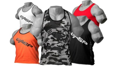 GASP Vintage T-Back Herren Tank Top Achselshirt Sport Bodybuilding Fitness usw