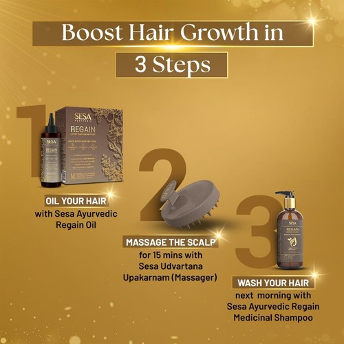 Champú para el cabello ayurvédico SESA control de caída del cabello Bhringraj y 16 hierbas SIN parabenos - Imagen 13 de 14