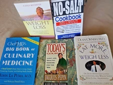 Lot of 5 Cookbooks on Culinary Medicine, Weight Loss Diet Plan, No Salt, VTG