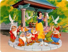 SNOW WHITE AT THE WISHING WELL POSTCARD