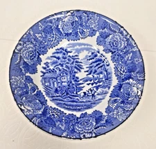 WOOD & SONS English Scenery Blue White Woods Ware England 6 1/2  Cereal Bowl