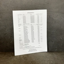 Litespeed 1999 Retail Price List Revised September 15, 1998
