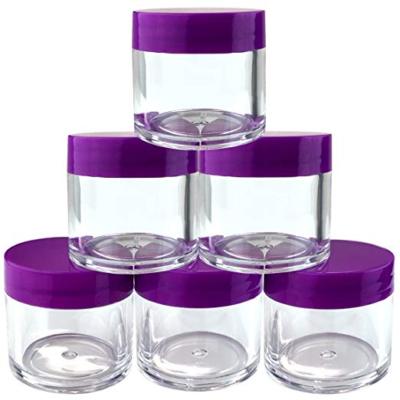 6 Pieces 30G/30ML Round Cosmetic Sample Pot Jars Container Purple Lids BPA Free