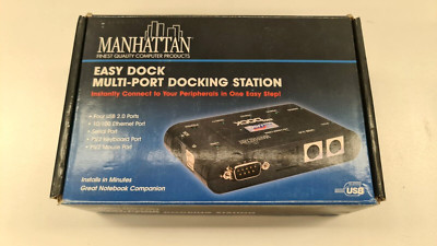 MULTI-PORT USB DOCKING STATION PC 10/100 ETHERNET SERIAL PS/2 KEYBOARD MOUSE