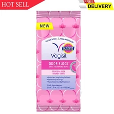Vagisil Odor Block Daily Freshening Wipes for Feminine Hygiene in Resealable P..