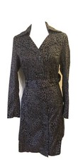 KIRNA ZABETE AT TARGET Gray Black Animal Print Coat Dress Size M Matching Belt