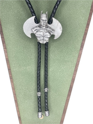 Custom Bolo Tie   1.5 oz .999 Fine Silver Batman on Bat-A-Rang