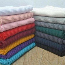 Baumwolle Stretch Gestrickt Ausschnitt Manschette Bund Gerippt Rand Pulli Stoff