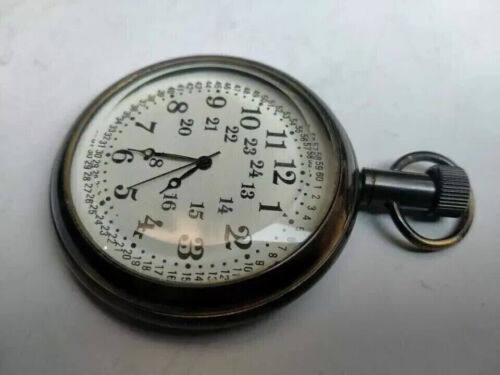 Orologio da tasca nautico vintage americano Elgin Look antico da collezione ottone 2" - Foto 5 di 7