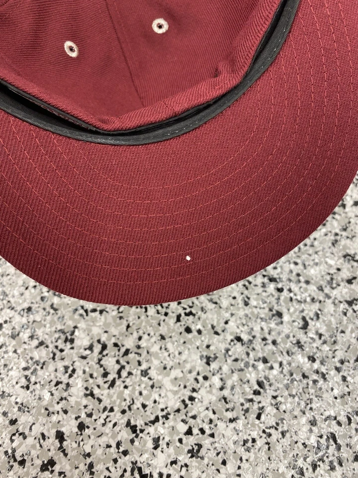 Vintage New Era Arkansas Razorbacks Hat Men’s Fitted 7 1/2 100% Wool Red Black - Image 4 of 4