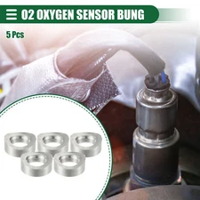 O2 Oxygen Sensor Bung for Car Notched Style 28x11.5mm 5 Pcs 304 Stainless Steel