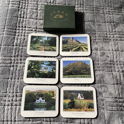Jason Coasters Cork Cape Vineyards South Africa Scene x6 Bundle 1998 Vintage  