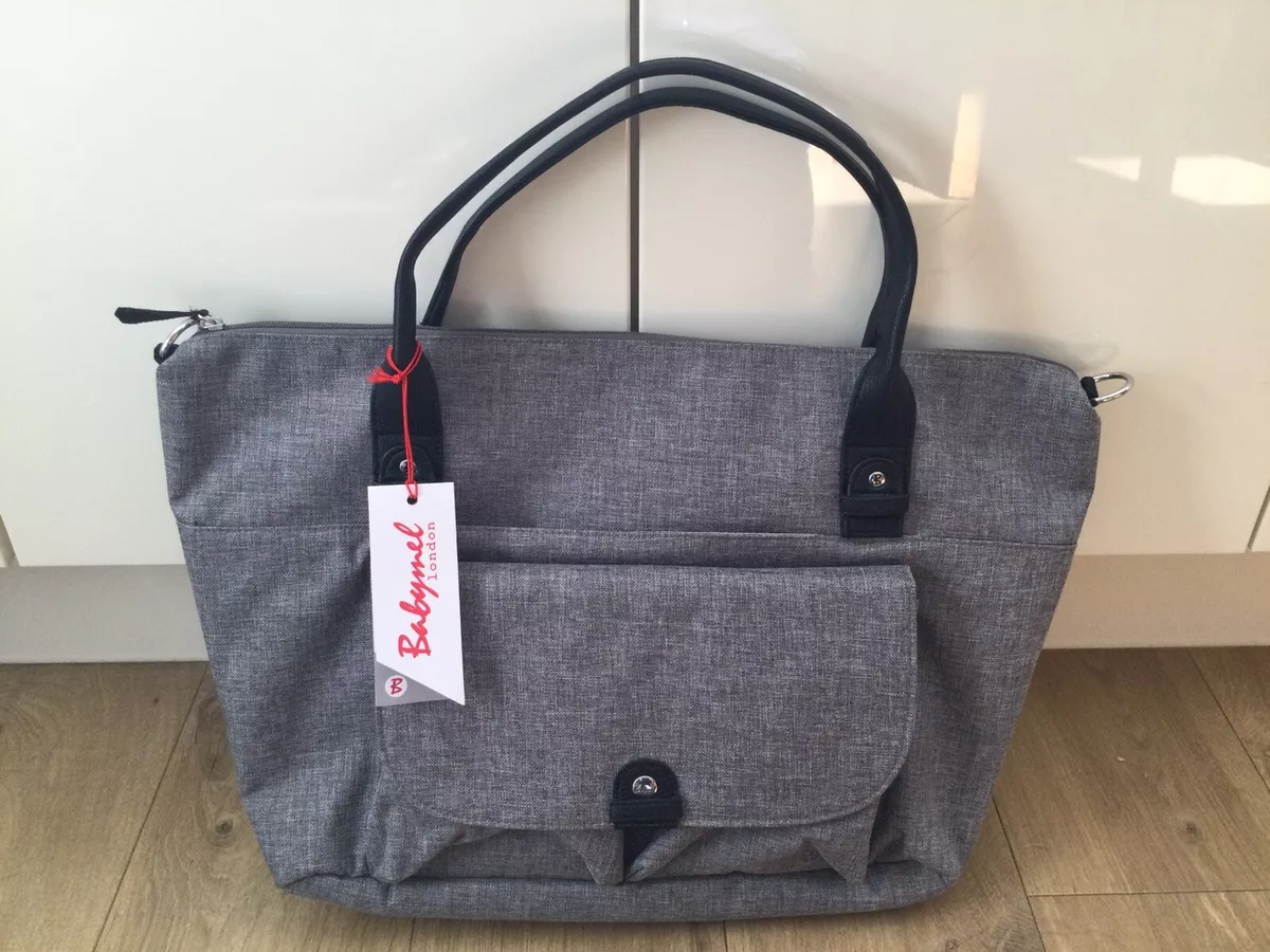 BABYMEL Eco Jade Grey Baby Nursery Changing Bag with Nappy Mat