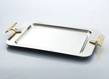 SERVIERPLATTE  SERVIERTABLETT  BUFFETPLATTE PARTYPLATTE 51/31cm EDELSTAHL 18/10