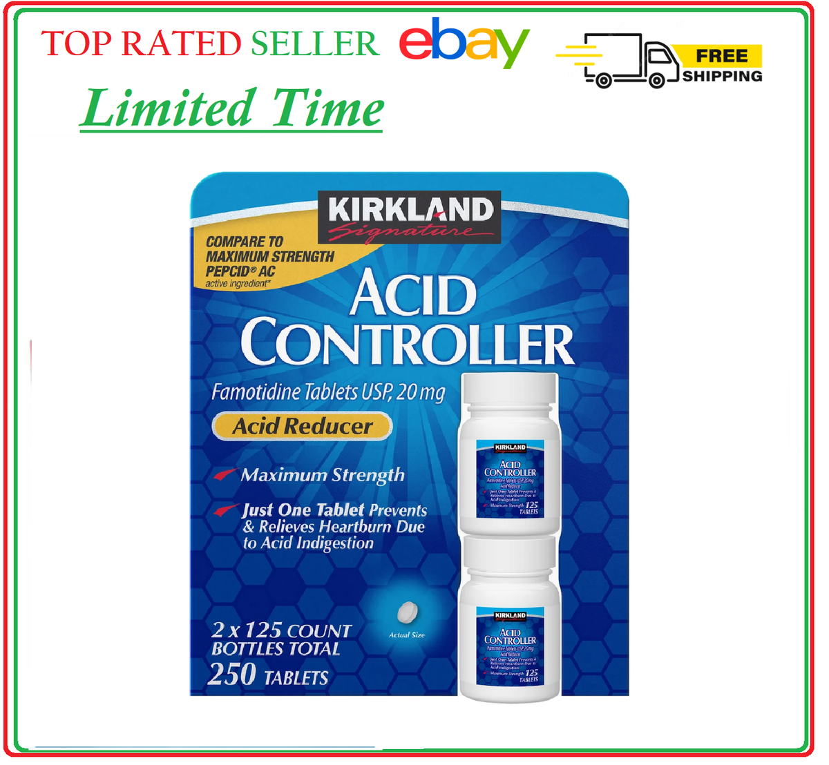 Kirkland Signature Acid Controller 20 250 Tablets