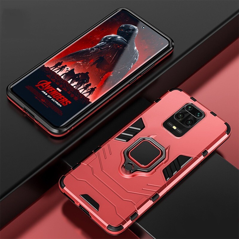 For Xiaomi Redmi Note 9 Pro 9S Case,Armor Rugged Magnetic Ring