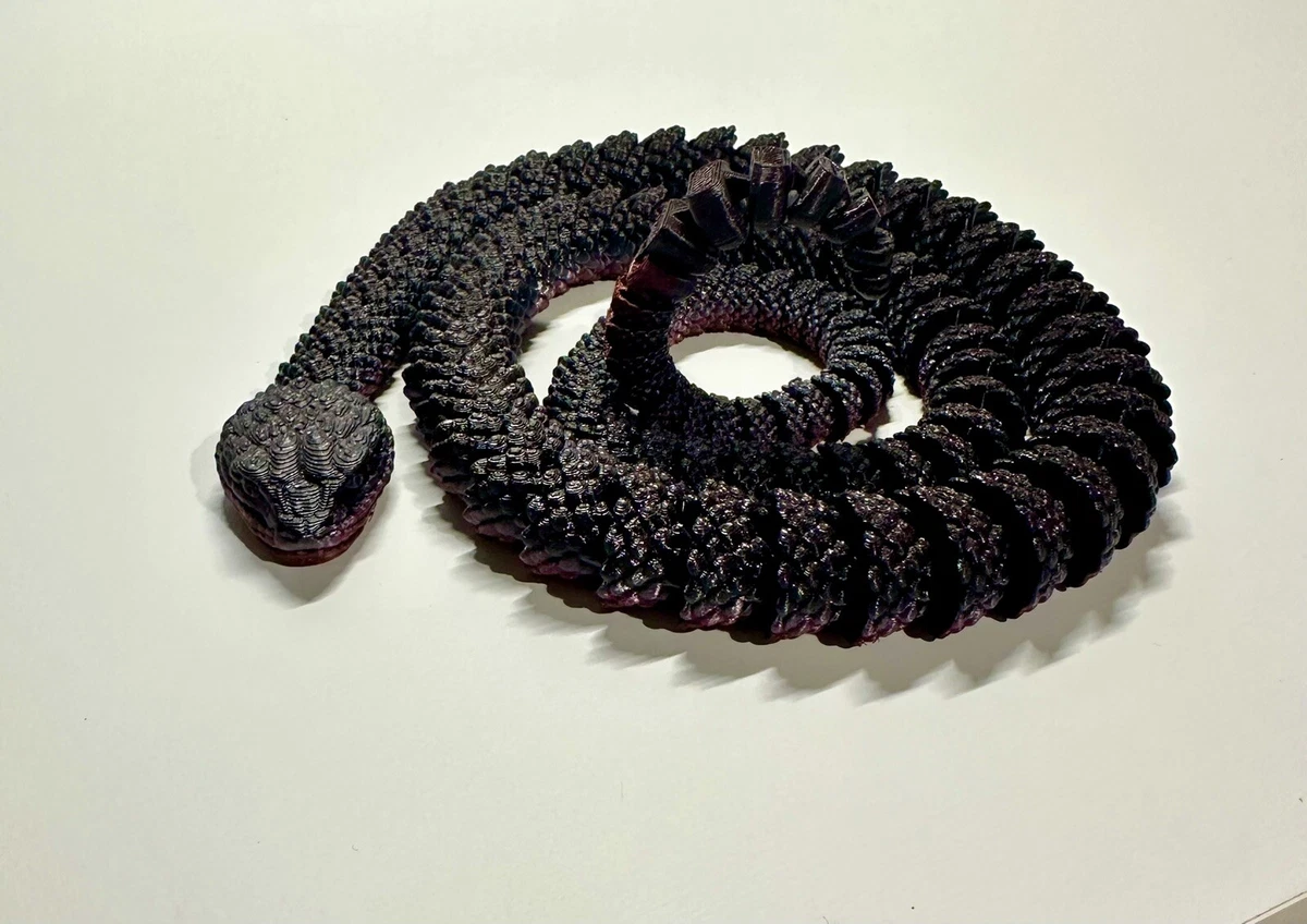3d printed Rattle snake red and black PLA 34” long | eBay
