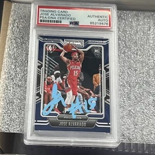 Jose Alvarado Signed 2021 Chronicles Play Rookie Card #300 PSA DNA AUTHENTIC AUT