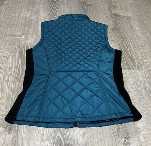 ANDREW MARK Quilted Puffer Vest Women (M) Dark Teal Full Zip Casual Sleeveless - Picture 2 of 5