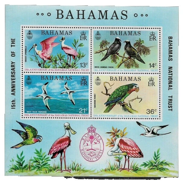 Mint Never Hinged/MNH Birds Bahamian Stamps (1973-Now)