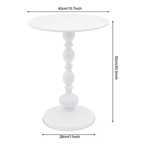 White End Side Table Round Side Table for Living Room Floor Standing Coffe Table - Image 3 of 4