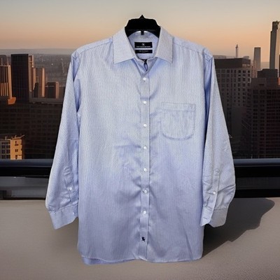 Hart Schaffner Marx Men's Long Sleeve Striped Shirt Cotton Multicolor 16.5-33