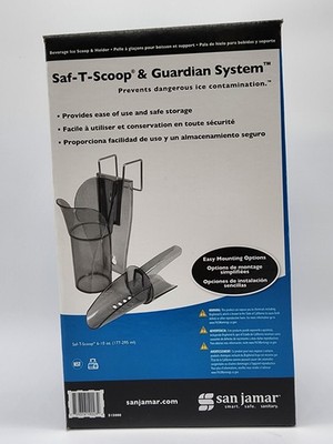 San Jamar SI5000 Saf-T-Scoop Guardian Ice Scoop Holder System 6-10oz