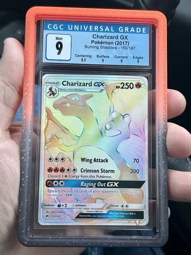 Pokémon Card Charizard GX 150/147 CGC 9 Mint Burning Shadows With Subgrades