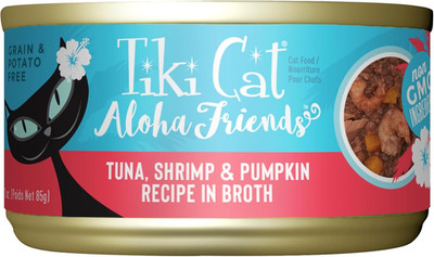 Tiki Cat Aloha Friends Wet Cat Food, Tuna, Shrimp & Pumpkin, 3 Oz. Cans (12 Coun