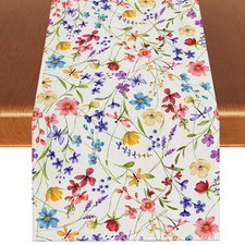 Wildflowers Flowers Spring Table Runner ,Seasonal 13 x 72 inches, Multi Color