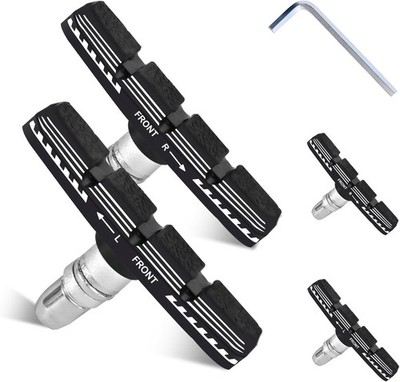 Bike V-Brake Pads 70mm 2 Pairs MTB Road Quiet No Noise Brake Blocks Kit