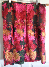 Vintage Talbots Woman - Multi-colored - Pleated - Floral Silk Skirt - Size 18W
