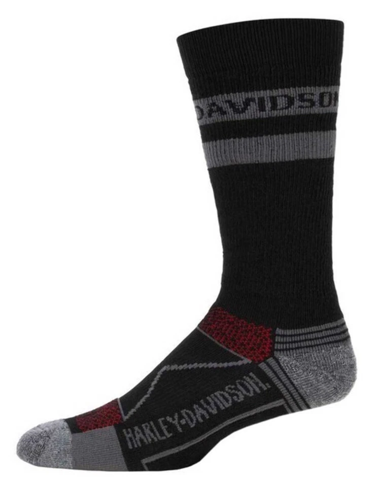 NEW GENUINE HARLEY DAVIDSON D99276670-001 2PK MEN'S LARGE SPORT STRIPE SOCKS - Bild 3 von 3