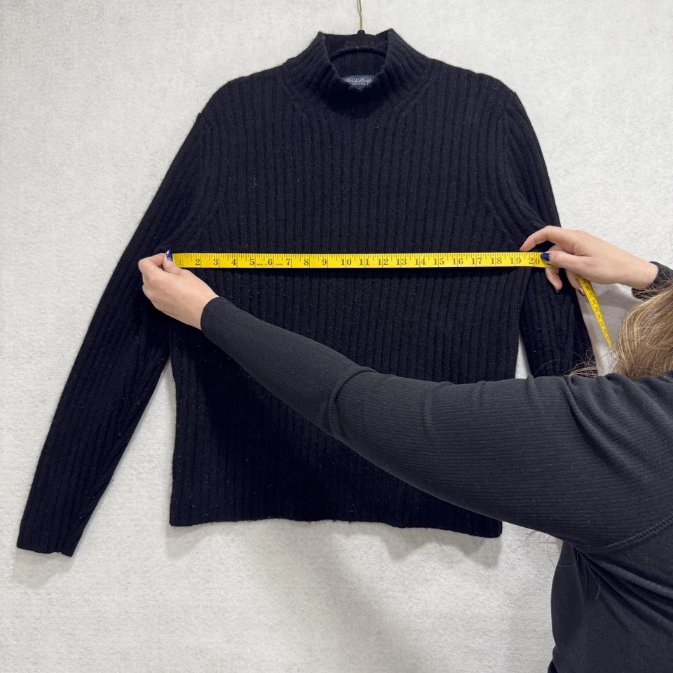 Brooks Brothers свитер мужской средний черный шерсти кашемир ребристый насмешливый воротник - Изображение 4 из 4