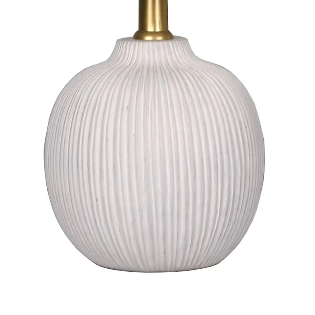 Pack de 2 lámparas de mesa blancas mate de 13 pulgadas con pantalla de tela iluminación moderna para el hogar Foto 4 de 4